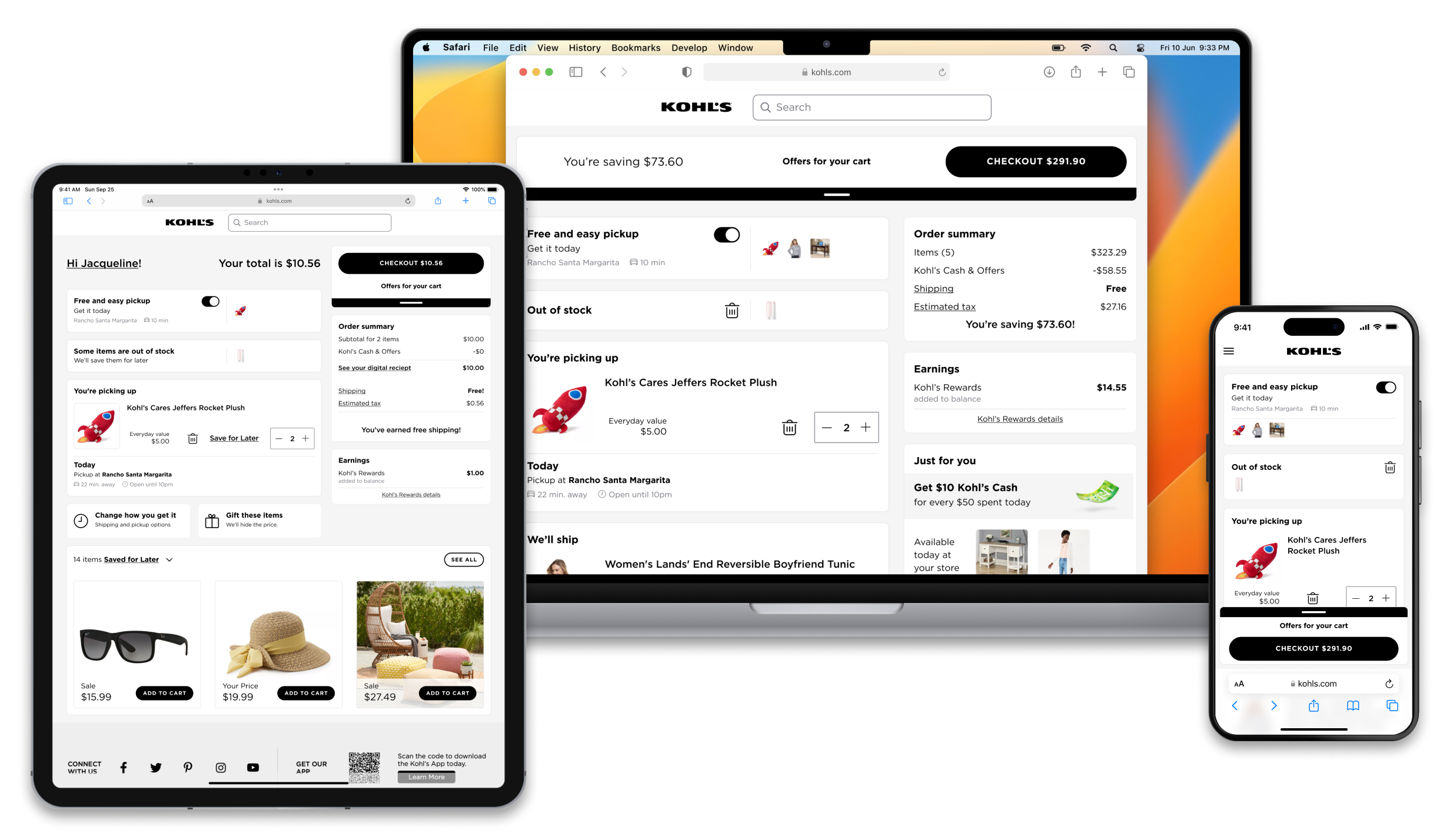 The new Cart and Checkout experience for Kohls.com