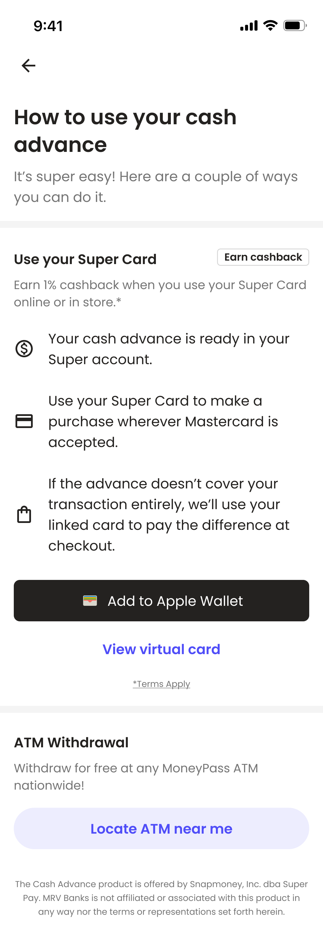 The MVP of our new cash advance hub on Super.com