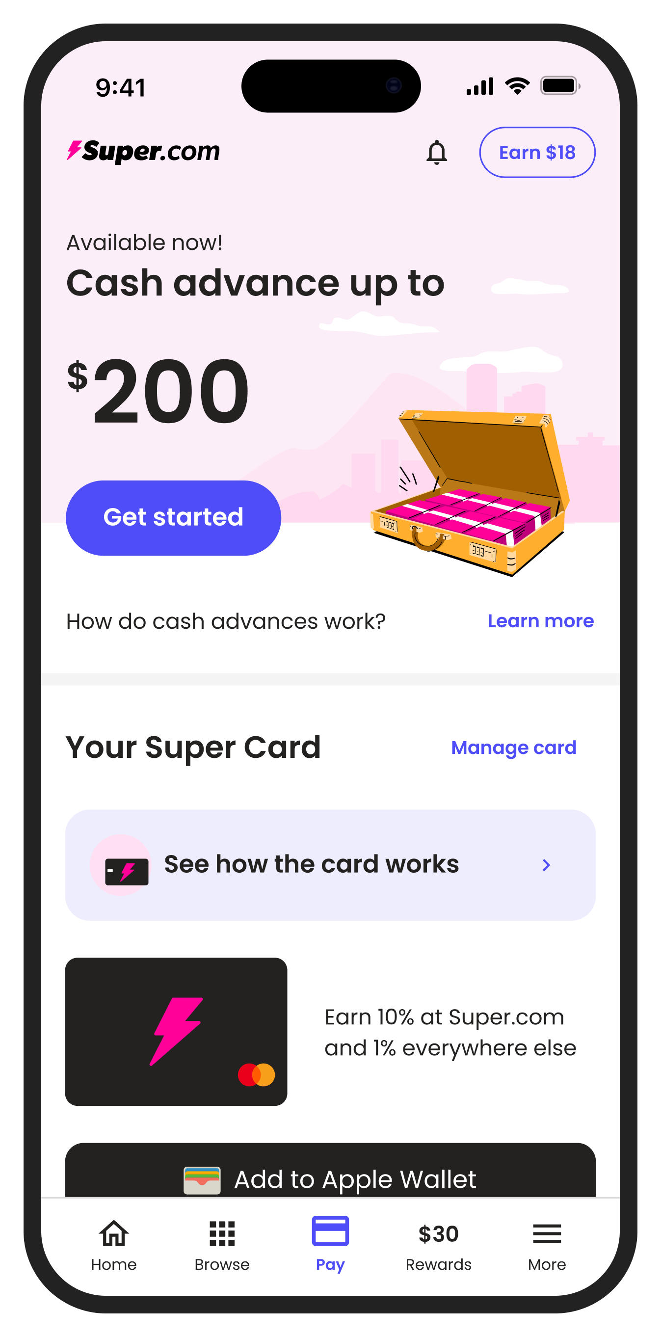 The final version of the homepage at Super.com