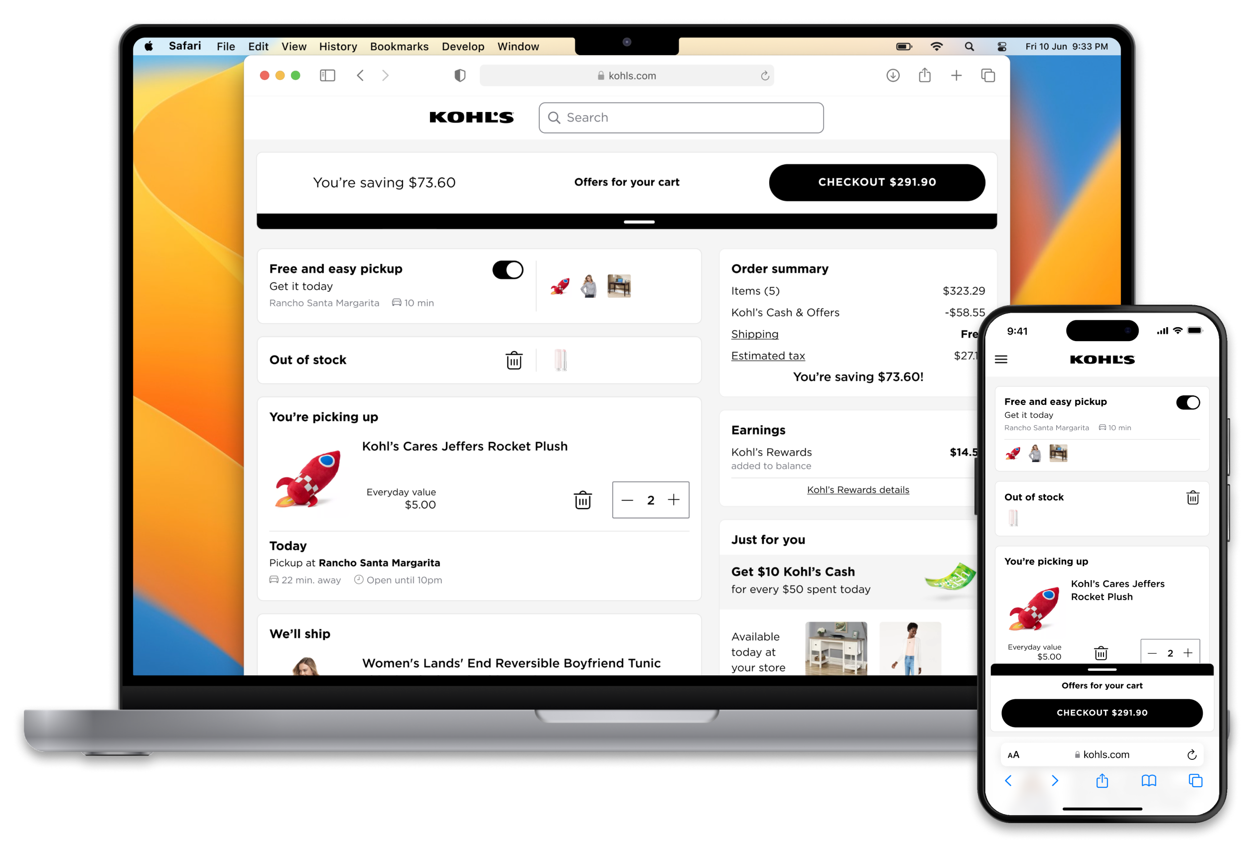The new cart and checkout experience at Kohls.com