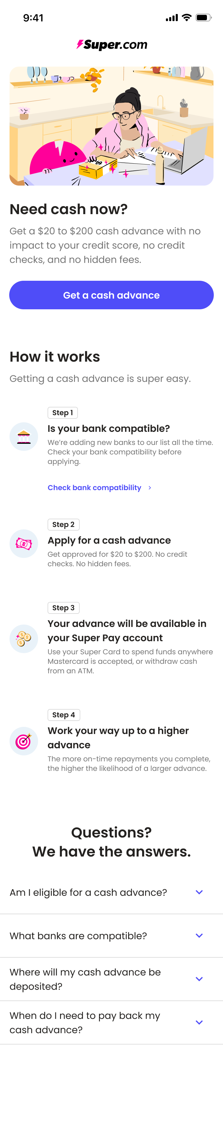 The new pre-cash advance experience