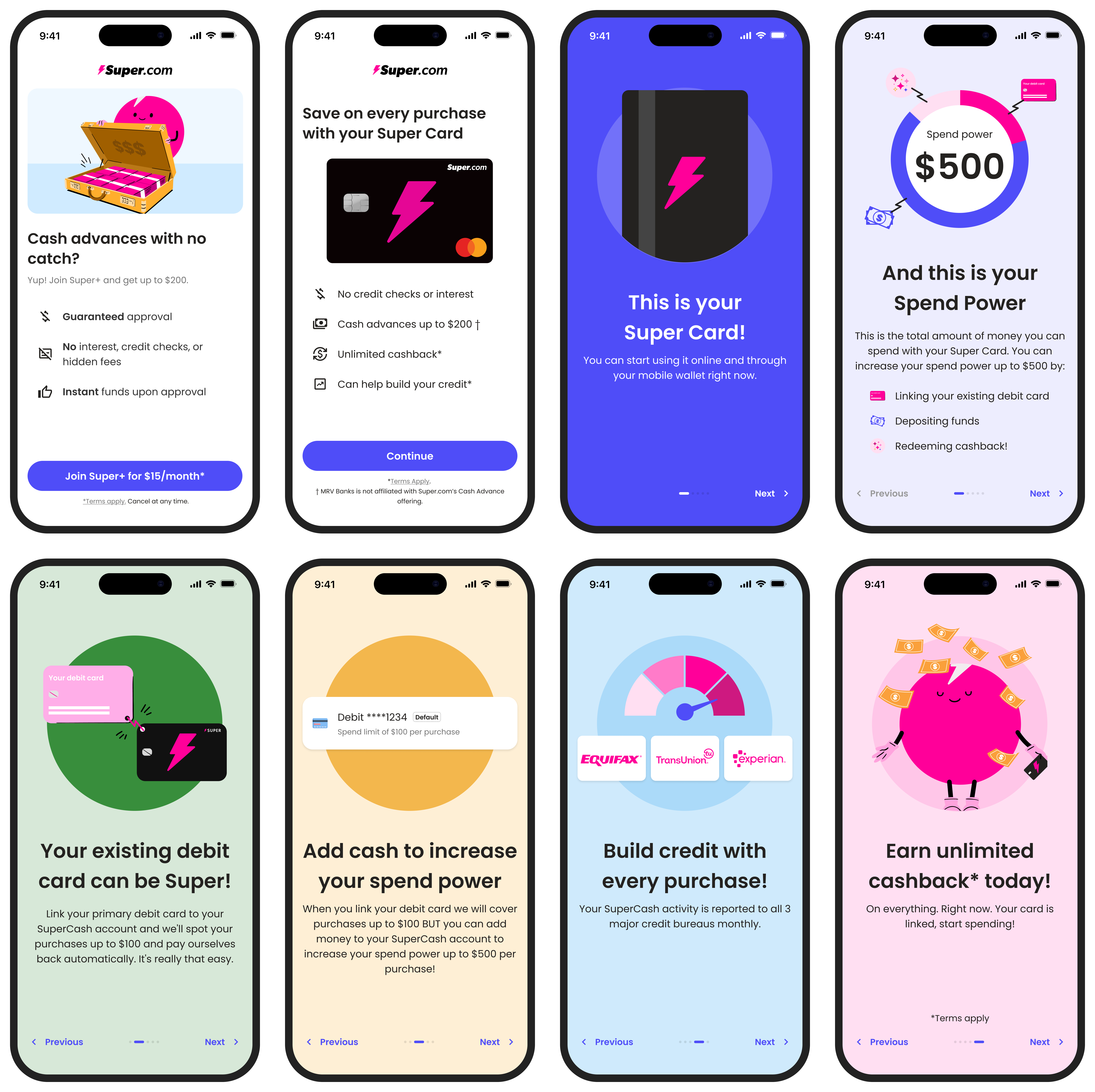The onboarding experience for a feature called Spend Power